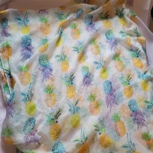 Pineapple themed scarf semi‎ sheer 29×35 infinity scarf